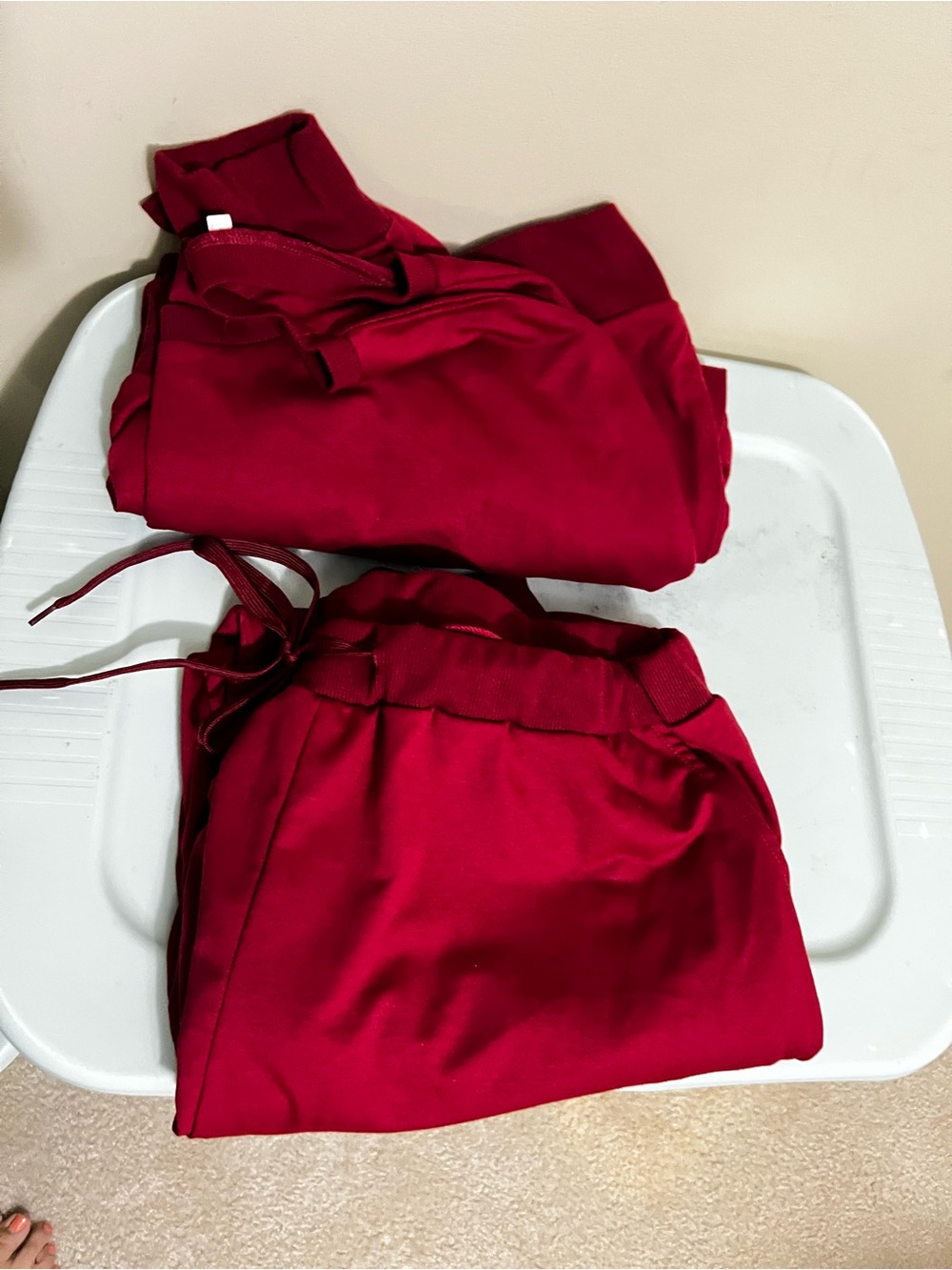 Women's Drawstring Jogger Pants - Deep Red